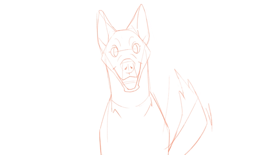 how to draw a husky dog step 2