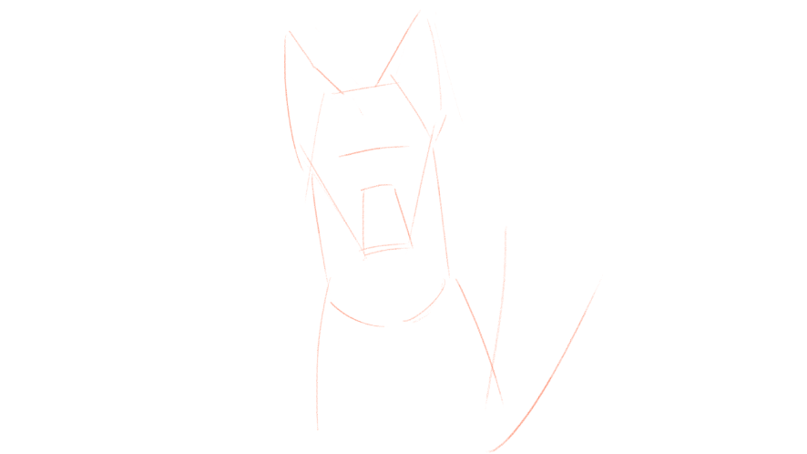 how to draw a husky dog step 1
