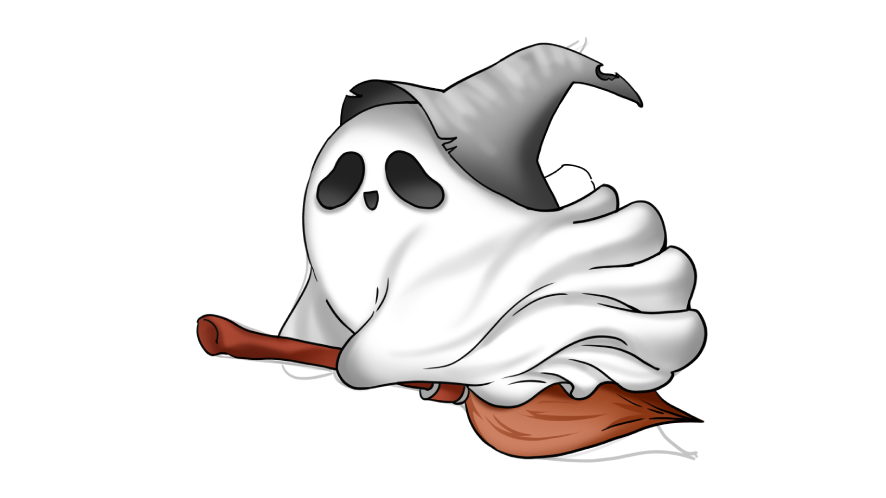 Step 3: Shading and coloring the ghost to give it a more 3D appearance