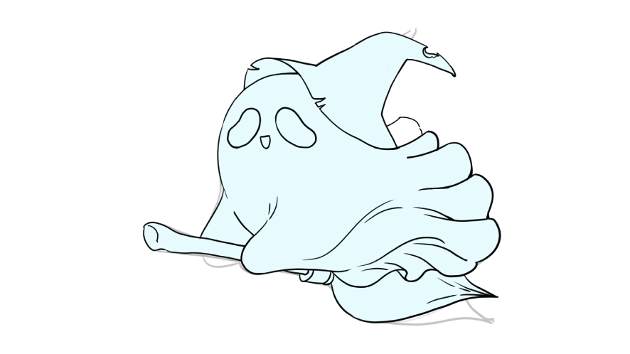 Step 2: Shaping the ghost's silhouette for clean and smooth coloring