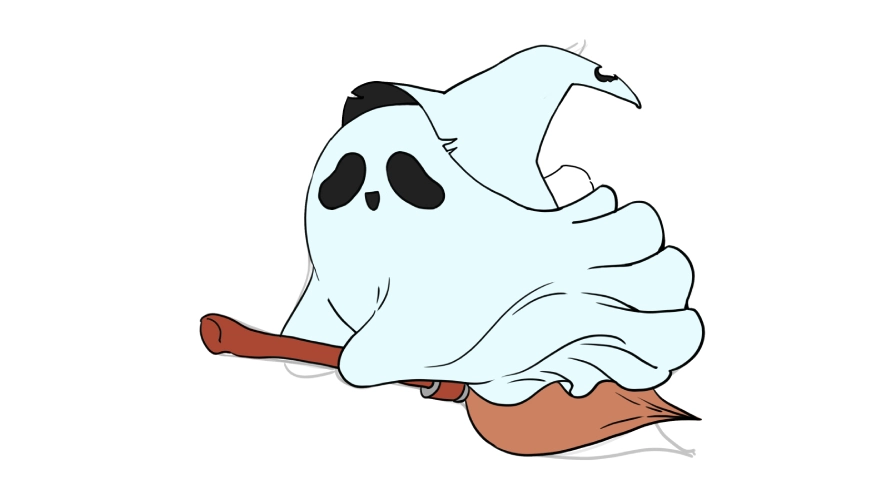 Step 2: Shaping the ghost's silhouette for clean and smooth coloring